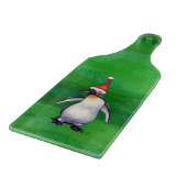 Planche À Découper Pingouin mignon à Santa Hat sur Vert (Coin)