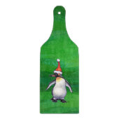 Planche À Découper Pingouin mignon à Santa Hat sur Vert (Devant)