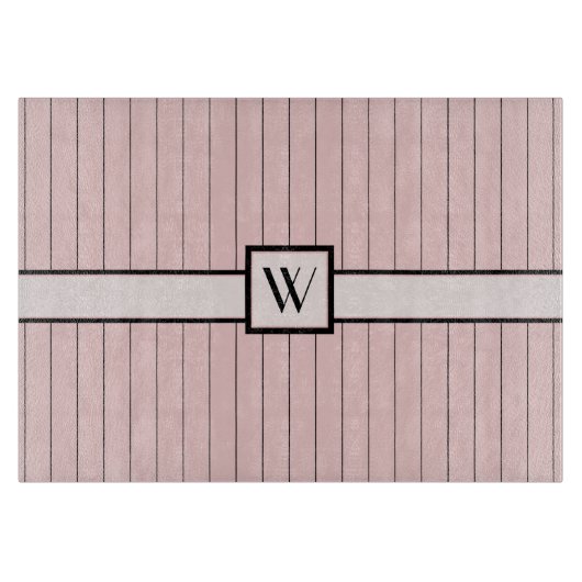 Planche À Découper Pink avec Black Pinstripes Verre à Découpe (Devant)