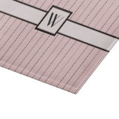 Planche À Découper Pink avec Black Pinstripes Verre à Découpe (Coin)