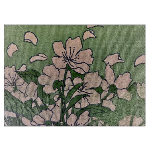Planche À Découper Pink Blossom Green Cutting Board (Devant)