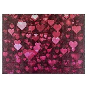 Planche À Découper Pink Bokeh Hearts papier peint Arrière - plan numé