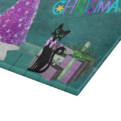Planche À Découper Pink Christmas Tree Black Cat Wrapped Present Teal (Coin)