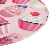 Planche À Découper Pink Cupcakes Pastel : Motif Vintage. (Coin)