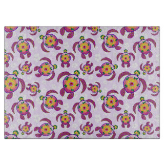 Planche À Découper Pink Honu Turtles Hibiscus Flowers