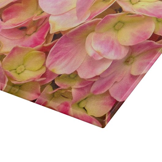 Planche À Découper Pink Hydrangeas-11x8 VERRE CUTTING BOARD (Coin)