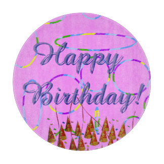 Planche À Découper Pink Loops Festive Joyeux anniversaire