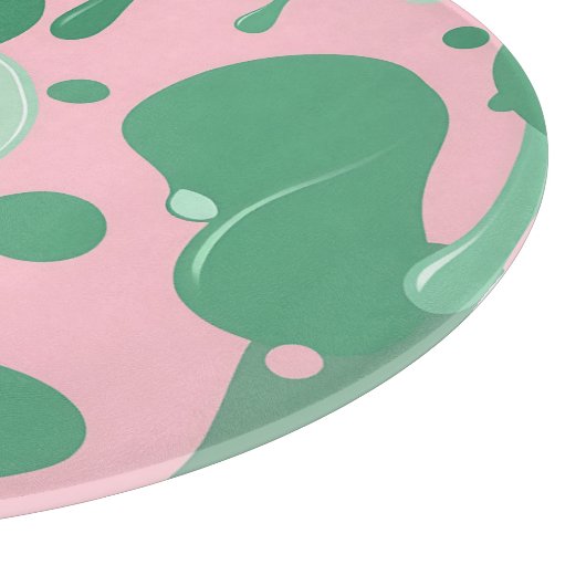 Planche À Découper Pink Mint Green Melting Drip Pattern Abstract  (Coin)