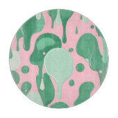 Planche À Découper Pink Mint Green Melting Drip Pattern Abstract  (Devant)