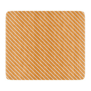 Planche À Découper Pinstripes diagonales - orange et blanc