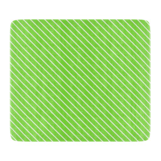 Planche À Découper Pinstripes diagonales - vert citron et blanc (Devant)