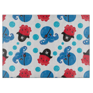 Planche À Découper Pirate Octopus, Motif de pieuvre, Animaux de mer