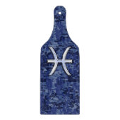 Planche À Découper Pisces Zodiac Sign on Navy Blue Digital Camouflage (Devant)
