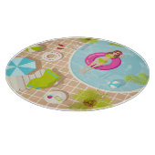 Planche À Découper Piscine fille en bikini plage d'été (Coin)