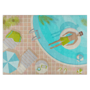 Planche À Découper Piscine mec sur la plage tropicale estivale vacanc