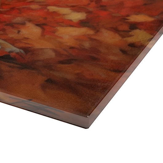 Planche À Découper Pitbull à l'automne Feuilles automne Inspiration (Coin)