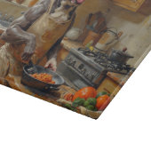Planche À Découper Pitbull Cuisinant dans la Cuisine (Coin)