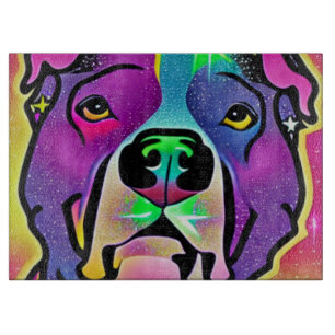 Planche À Découper Pitbull Dog Pop Art