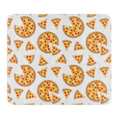 Planche À Découper Pizza et tranches de cool motif sur blanc (Devant)