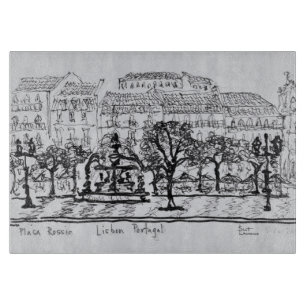 Planche À Découper Place du Rossio Lisbonne, Portugal