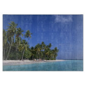 Planche À Découper Plage avec palmiers, Maldives (Devant)