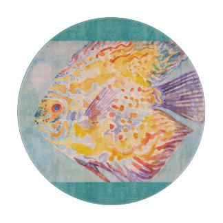Planche À Découper Plage de mer Poisson aquarelle