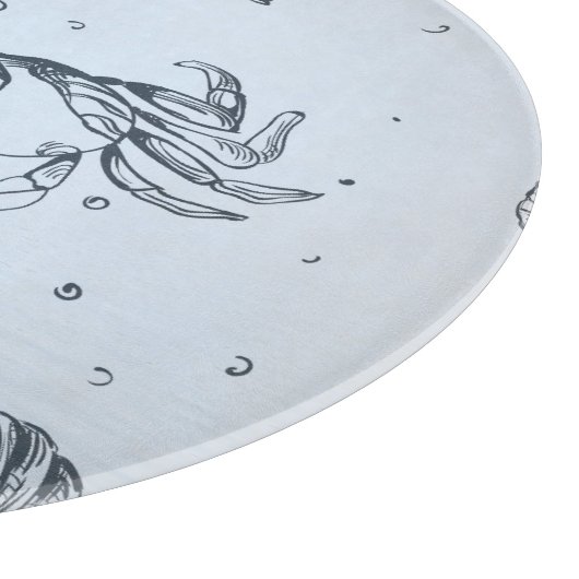 Planche À Découper Plage de Noël côtière Créatures marines Bleu (Coin)