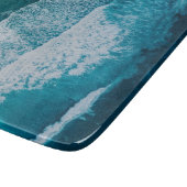 Planche À Découper Plage de sable des vagues de l'océan bleu (Coin)