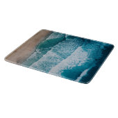 Planche À Découper Plage de sable des vagues de l'océan bleu (Coin)
