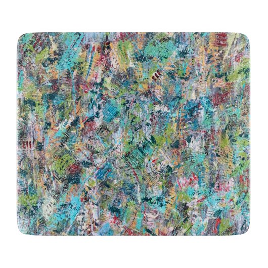 Planche À Découper Plage de verre bleu 6 x 7 Déco (Devant)