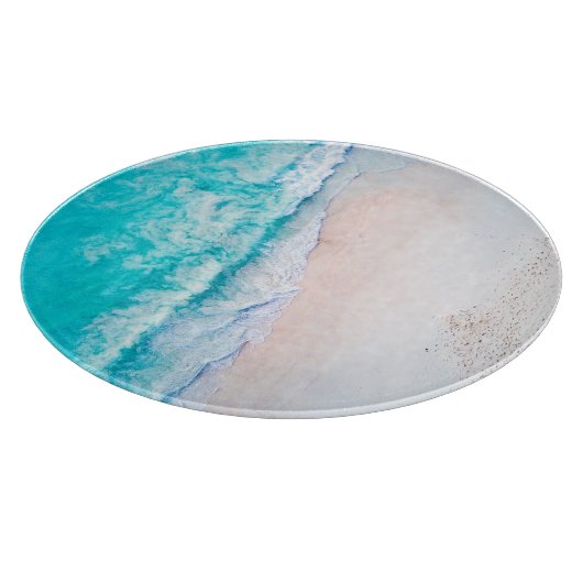 Planche À Découper Plage d'océan, beau paysage, thème de voyage. (Coin)