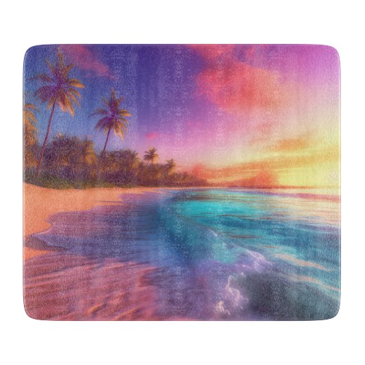 Planche À Découper Plage Dreamy colorée (Devant)