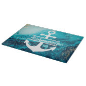 Planche À Découper Plage House Cutting Board Ancre avec nom (Coin)