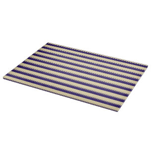 Planche À Découper Plage jaune pâle et bleu rayé