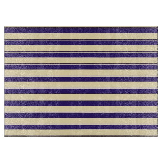 Planche À Découper Plage jaune pâle et bleu rayé (Devant)