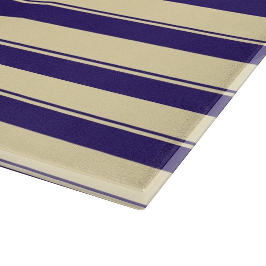 Planche À Découper Plage jaune pâle et bleu rayé (Coin)