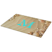 Planche À Découper Plage Seashell Hawaii Monogramme Planche à découpe (Coin)