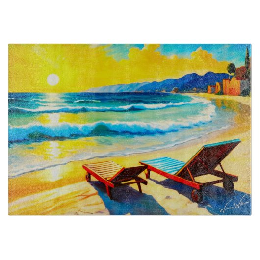 Planche À Découper Plage Sunset Serenity Coupe Board (Devant)
