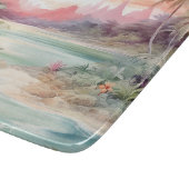 Planche À Découper Plage tropicale rose (Coin)