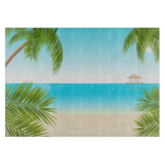 Planche À Découper Plage Ttropical Arrière - plan Plage Plage Plastiq (Devant)