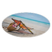 Planche À Découper Plages tropicales | Chaise de plage sur sable (Coin)