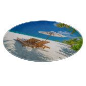 Planche À Découper Plages tropicales | Plage de chaises longues Bora  (Coin)