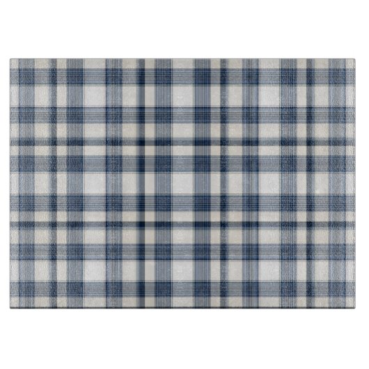 Planche À Découper Plaid blanc bleu 1 (Devant)