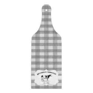 Planche À Découper Plaid Buffalo Gris Plaid Farm Cow Cutboard