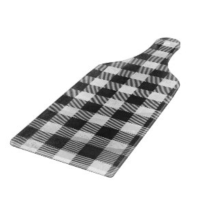Planche À Découper Plaid Checkered noir et blanc