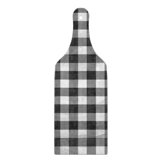 Planche À Découper Plaid Checkered noir et blanc (Devant)