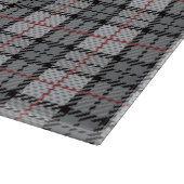 Planche À Découper Plaid de pixel dans le gris avec la rayure rouge (Coin)