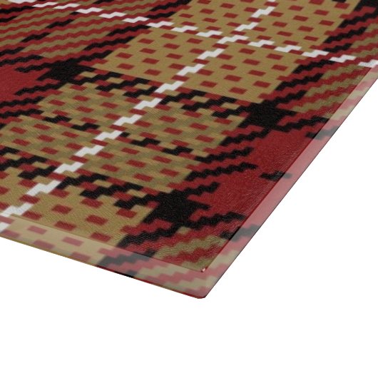 Planche À Découper Plaid de pixel en rouge et or (Coin)