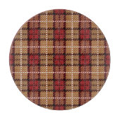 Planche À Découper Plaid de pixel en rouge et or (Devant)