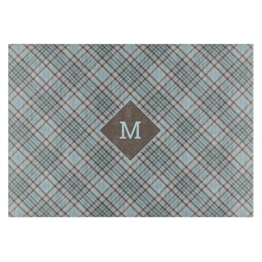 Planche À Découper Plaid Monogramme personnalisé / Motif Tartan (Devant)